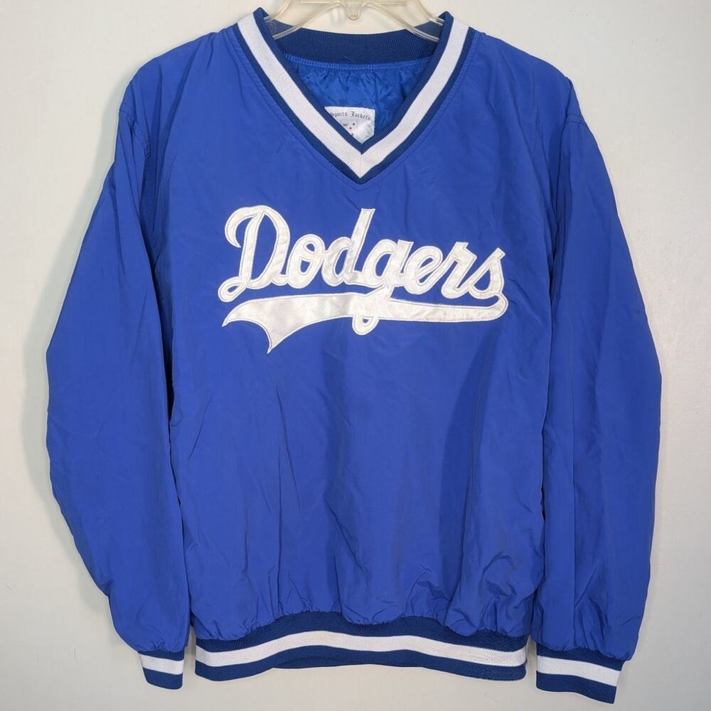 Los Angeles Dodgers Peña V-Neck Pullover Windbreaker in Dodger Blue, Size Small